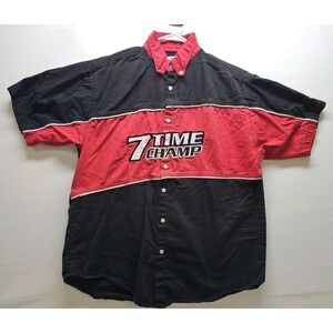 Winners Circle Dale Earnhardt Sr 7 Time Champ Button Up Short Sleeve L Cotton